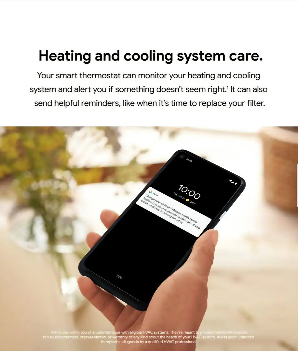 Google Nest Thermostat - Smart Programmable Wi-Fi GA01334-US - Snow
