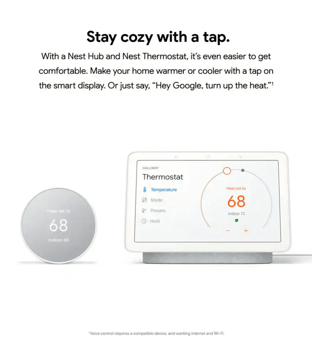 Google Nest Thermostat - Smart Programmable Wi-Fi GA01334-US - Snow