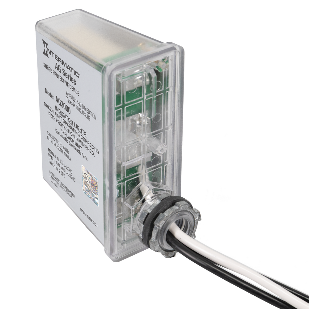 AG3000 Surge Protective Device, 3-Mode, 120/240 VAC 1Ph, Type 1 or Type 2, Outdoor, Connected Equipment Warranty 3yr $7,500