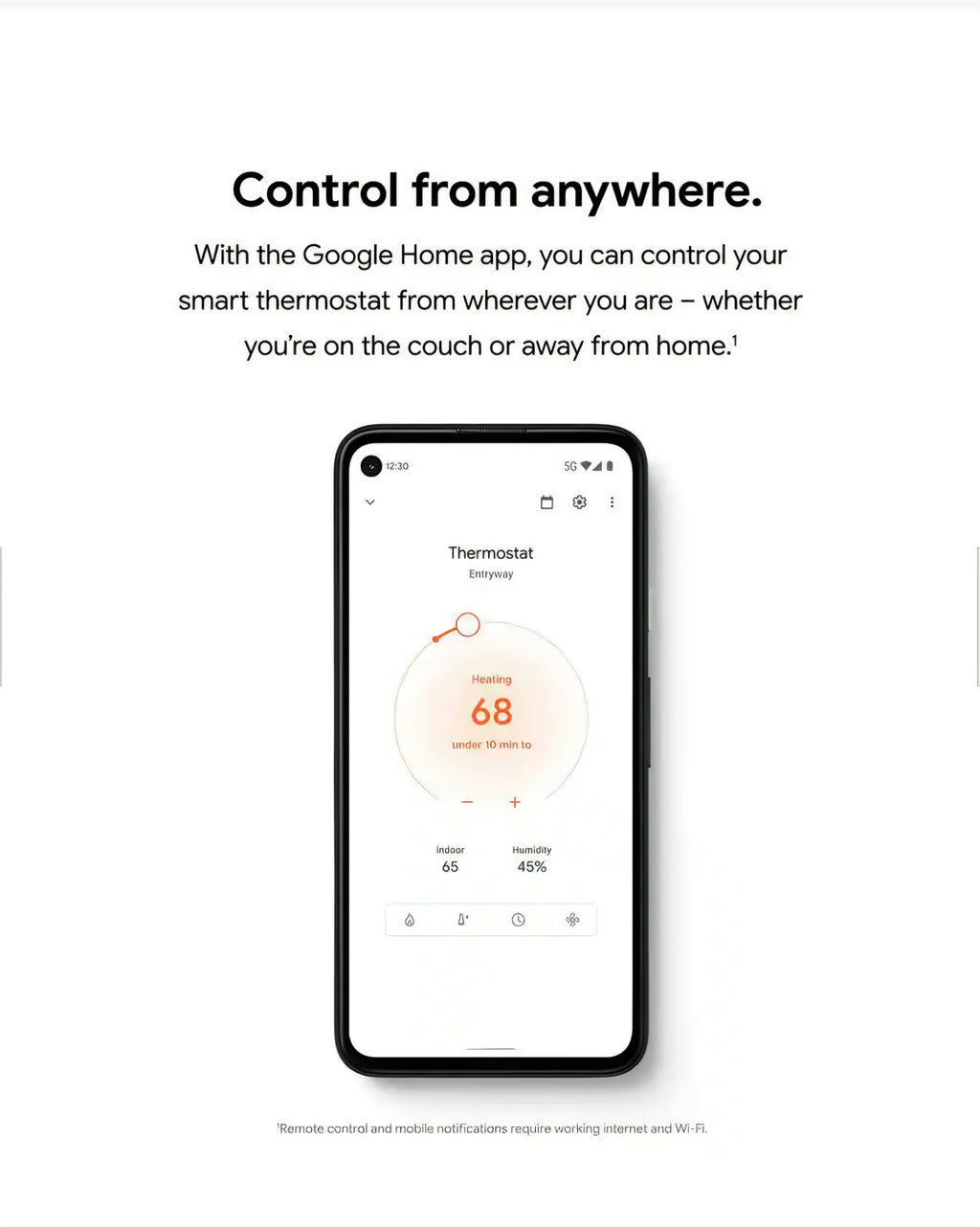 Google Nest Thermostat - Smart Programmable Wi-Fi GA01334-US - Snow